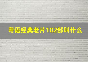 粤语经典老片102部叫什么