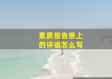 素质报告册上的评语怎么写