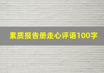 素质报告册走心评语100字