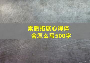 素质拓展心得体会怎么写500字