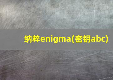 纳粹enigma(密钥abc)