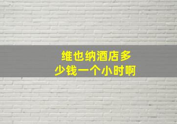 维也纳酒店多少钱一个小时啊