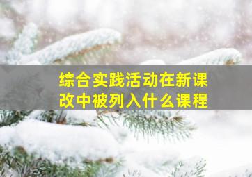 综合实践活动在新课改中被列入什么课程