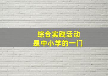 综合实践活动是中小学的一门