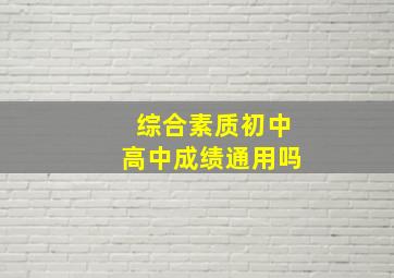 综合素质初中高中成绩通用吗