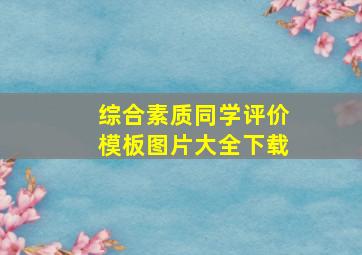 综合素质同学评价模板图片大全下载