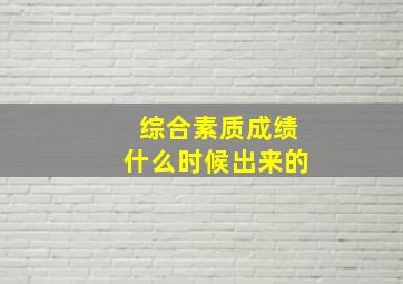 综合素质成绩什么时候出来的