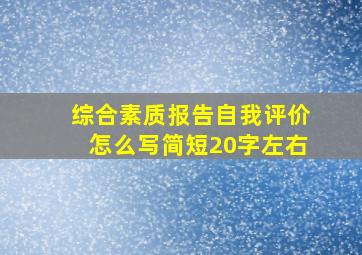 综合素质报告自我评价怎么写简短20字左右