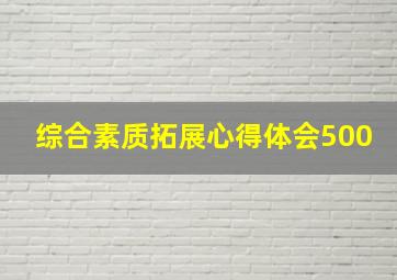 综合素质拓展心得体会500