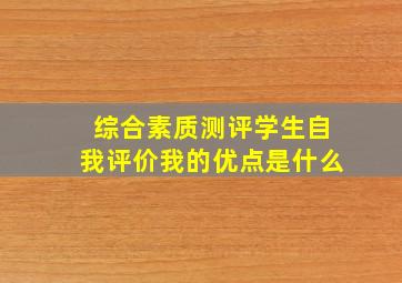 综合素质测评学生自我评价我的优点是什么