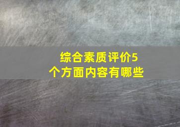 综合素质评价5个方面内容有哪些