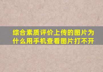 综合素质评价上传的图片为什么用手机查看图片打不开