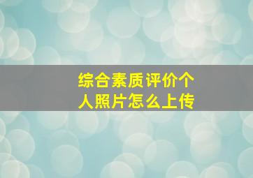 综合素质评价个人照片怎么上传