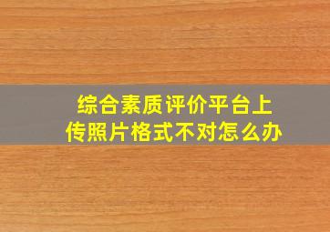 综合素质评价平台上传照片格式不对怎么办