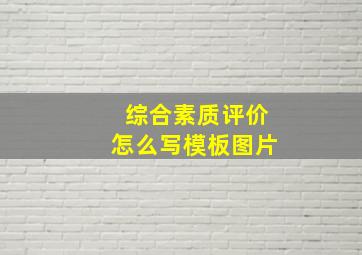 综合素质评价怎么写模板图片