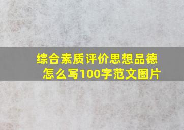 综合素质评价思想品德怎么写100字范文图片