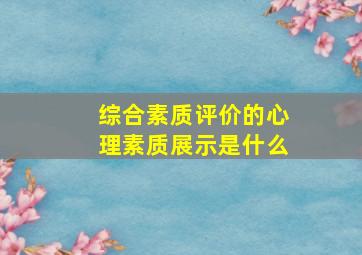 综合素质评价的心理素质展示是什么