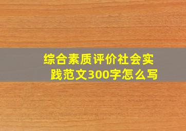 综合素质评价社会实践范文300字怎么写