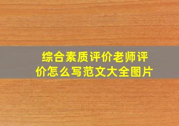 综合素质评价老师评价怎么写范文大全图片