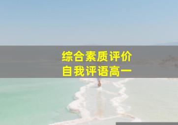 综合素质评价自我评语高一