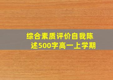 综合素质评价自我陈述500字高一上学期