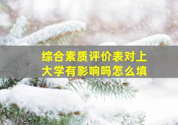 综合素质评价表对上大学有影响吗怎么填