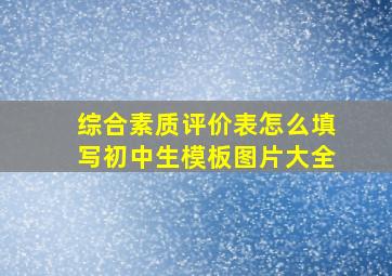 综合素质评价表怎么填写初中生模板图片大全