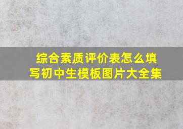 综合素质评价表怎么填写初中生模板图片大全集