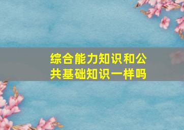 综合能力知识和公共基础知识一样吗