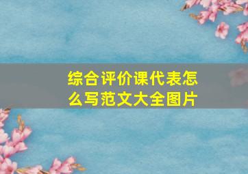 综合评价课代表怎么写范文大全图片