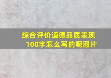 综合评价道德品质表现100字怎么写的呢图片