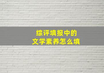 综评填报中的文学素养怎么填