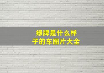 绿牌是什么样子的车图片大全