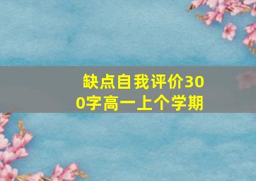 缺点自我评价300字高一上个学期