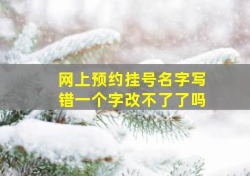 网上预约挂号名字写错一个字改不了了吗