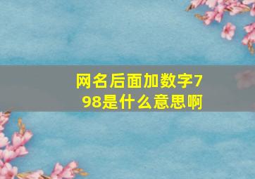 网名后面加数字798是什么意思啊