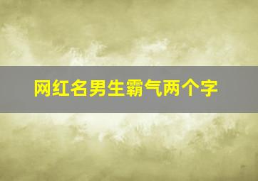 网红名男生霸气两个字