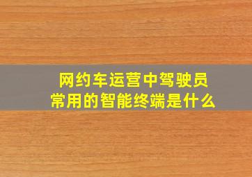 网约车运营中驾驶员常用的智能终端是什么