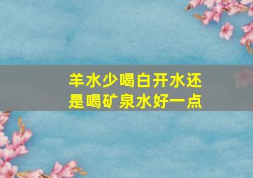 羊水少喝白开水还是喝矿泉水好一点