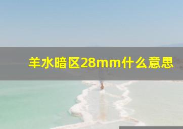 羊水暗区28mm什么意思