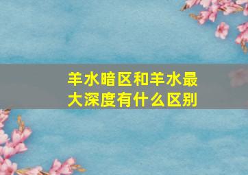 羊水暗区和羊水最大深度有什么区别