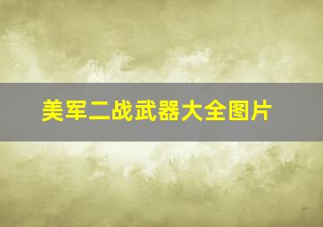 美军二战武器大全图片