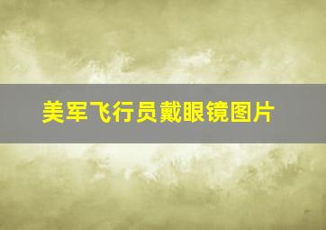 美军飞行员戴眼镜图片