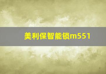 美利保智能锁m551