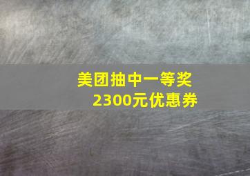 美团抽中一等奖2300元优惠券