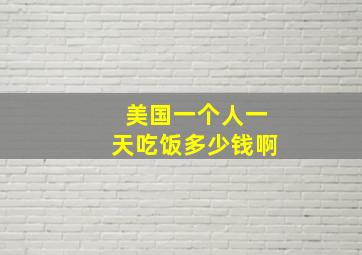 美国一个人一天吃饭多少钱啊