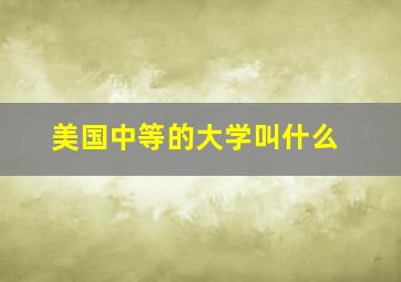 美国中等的大学叫什么