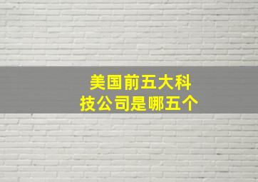 美国前五大科技公司是哪五个