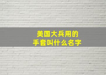 美国大兵用的手套叫什么名字