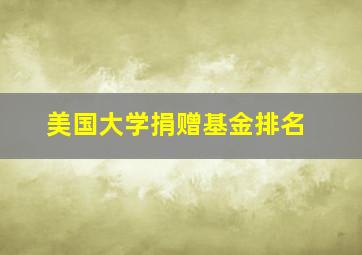 美国大学捐赠基金排名